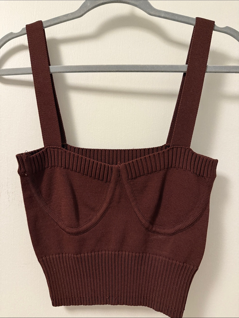 Zara Ribbed Knit Crop Tank Top